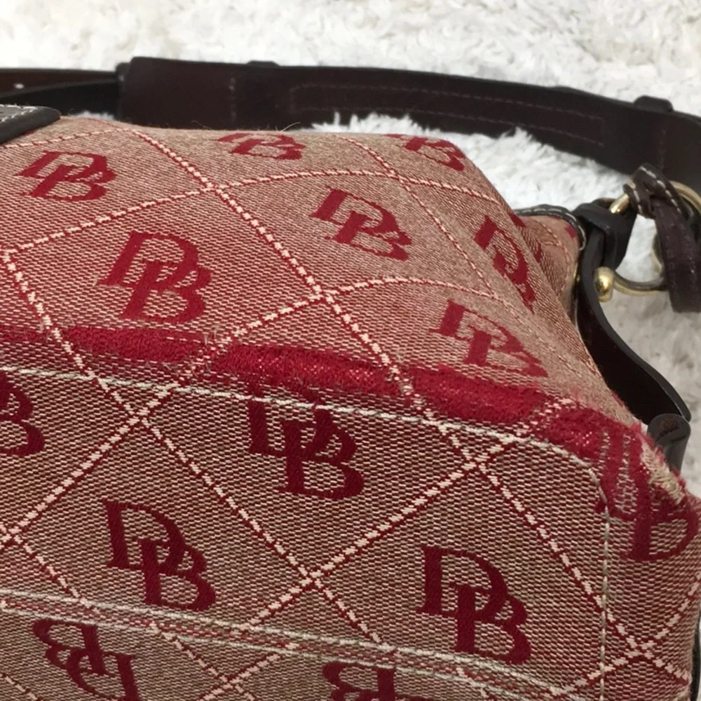 D&B red signature canvas satchel